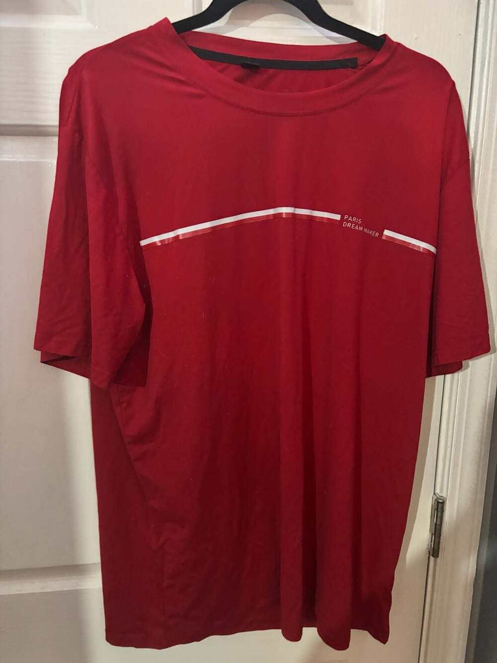 Red Paris Dream Maker Striped Short Sleeve T-Shirt XL